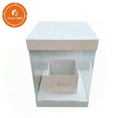 China Wholesale luxury transparent cover flower gift box/flower transport box for sale