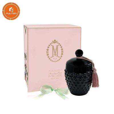 China New Style Cardboard Candle Boxes Black Candle Box Luxury Packaging for sale