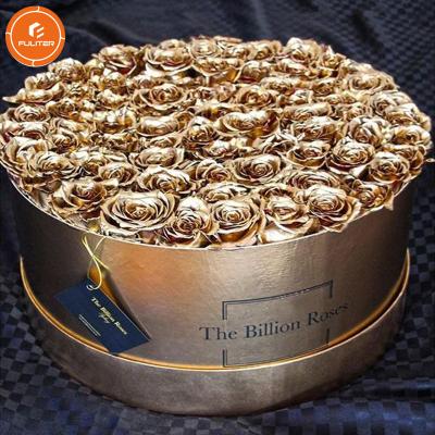 Chine Boîtes d'or d'emballage de fleur de tournée de distribution de journaux d'oignon avec la finition mate à vendre