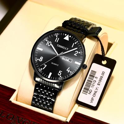 China China factory supply automatic men's luxury date dress design small new sports stainless steel water resistant watch volume in running TISSELLY T018 for sale