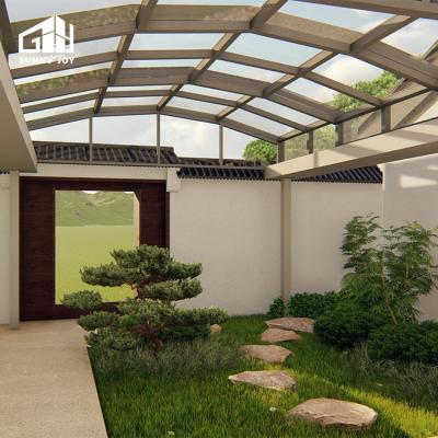 China Gass Modern Movable Outdoor Aluminum Sun Room Solarium Tempered Glass 4 Season Outdoor Sunroom for sale