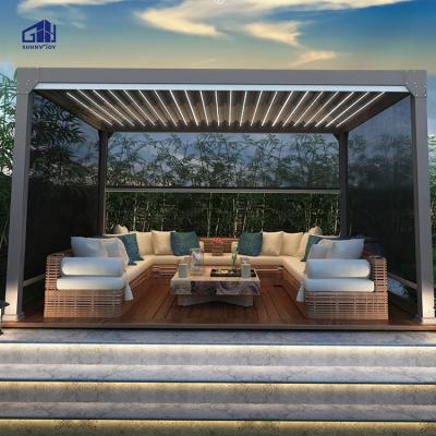 China Easily Assembled Sunnyjoy Garden Pergola Bioclimatic Outdoor Aluminum Pergola for sale