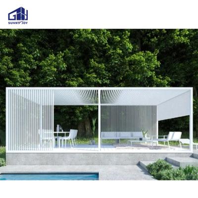 China Easily Assembled Sunnyjoy Outdoor Aluminum Motorized Pergola Pergola Bioclimatic Kit for sale