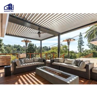 China Four Seasons Easily Assembled 3*3 4*4 Motorized Electric Aluminum Pergola Outdoor Aluminum With Sides Roof Pergola for sale