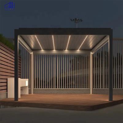 China Easily Assembled Metal Electric Louvered Pergola High Winds Gazebo Roof Pergola Bioclimatic Aluminum Awning for sale