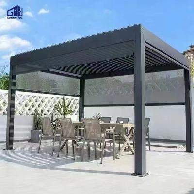 China Sunnyjoy Easily Assembled Customized Aluminum Louvered Pergola Pergola Patio Cover Roof Pergola for sale