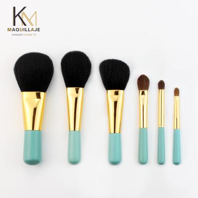 China Angular Blush Portable 5pcs Mini Travel Professional Private Label Makeup Brush Set for sale