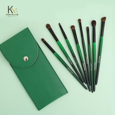 China Angular Blush Green Eye Makeup Brush Natural Goat Hair Horse Hair Eyeshadow Makeup Brush Set for sale