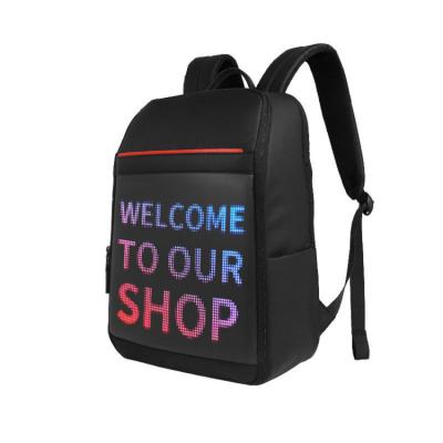 China With USB Full Color Screen Water Repellent Material High Capacity Space Hardshell Backpack With LED Screen for sale