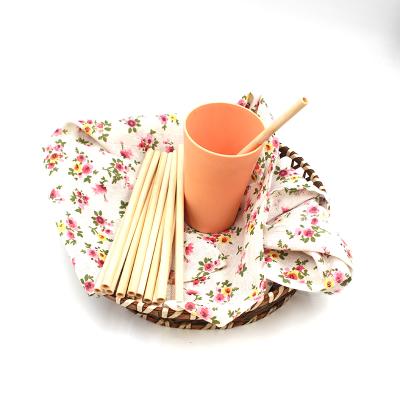 China Healthy Wholesale Reusable Eco friendly Customized Logo Bamboo Straw Peeled Bamboo Drinking Straw for sale