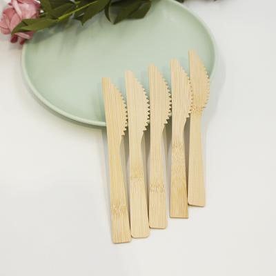 China Hot Sale Reusable Kitchen Bamboo Knife Disposable Steak Knife Cutlery For Restaurant for sale