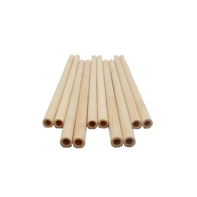 China Organic bamboo straw reusable straw with Metal cleaning brush for sale