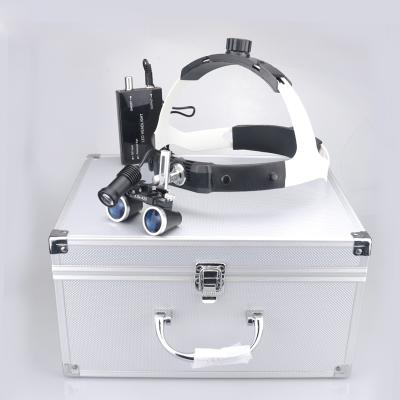 China Binocular 3.5X 2.5X LED Medical Surgical Loupes Headband Magnifier Acrylic Dental Loupe for sale