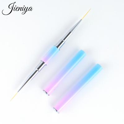 China NAIL Pure Metal Kolinsky Handle Brushes 100% Acrylic Pen Nail Art Brush With Different Size for sale