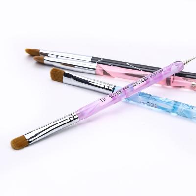 China Double Head Nail Art Dotting Pen Kit Nylon Hair French Nail Brush for sale