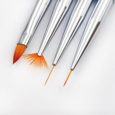 China Easy Apply Dual Finished UV Nail Art Brushes Gel Nail Set Brush Manicure Care Tool for sale