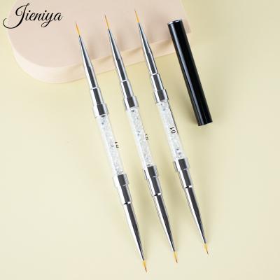 China NAIL Private Label Metal Handle Nail Brush Cheap Price Customers Logo Kolinsky Hair Nail Gel Cleaner Art Brush for sale