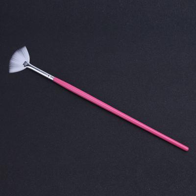 China Easy Apply Fan Nail Art Brush Nail Cleaning Brushes New Long Handle for sale