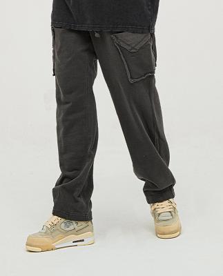 China PT347 Viable Washed Loose Edge French Terry Pocket Radish Pants High Street Sweatpants Mens Trotter Pants Drawstring Pants for sale