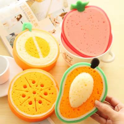 China EXFOLIATE Fruit Shaped Cartoon Bath Sponge Cute Body Bath Sponge Cleaning Sponge Bath BS001 for sale