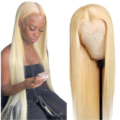 China HL015 Virgin Human Hair Straight Raw Body Wave And Cuticle Aligned Brazilian Hair Lace Headband 613 Transparent Lace Front Wig With Baby Hair For Black Woman for sale