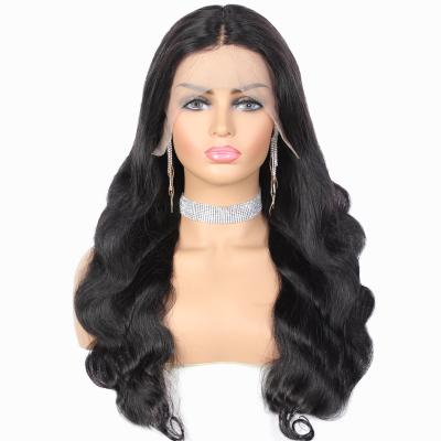 China Barely Shedding Handwoven Wig Thick Smooth Soft Lace Wig Body Wave Lace Front Wig Human Sewing T-part T-Shaped Small for sale