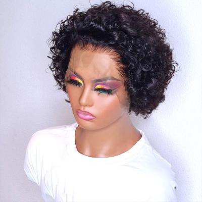 China Pixie Cut Wig HL490 Pixie Cut Wig Short Curly Hair Custom Made Hair Wigs Transparent Lace Wig For Women for sale