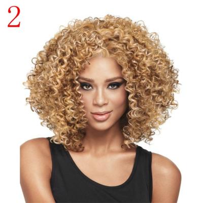 China U-tip Jerry Curl Hair African Wig Machine Made Brazilian Curly Synthetic Hair Wig For Black Women for sale