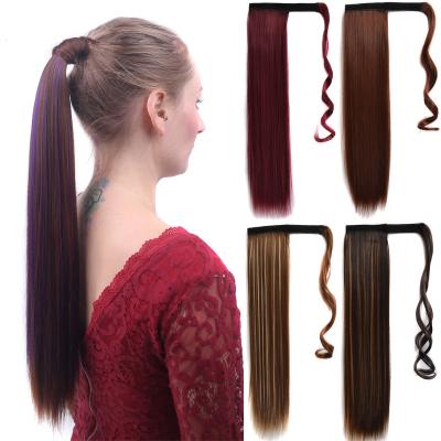 China Realistic matte silk ponytail straight hair ponytail hair curl wig hair ponytail hair straight hair ponytail-x long for sale