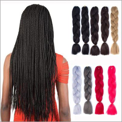 China All Dyed Color Big Braids Monochromatic Synthetic African Dirty Braid Wigs Braided Hair Extensions for sale