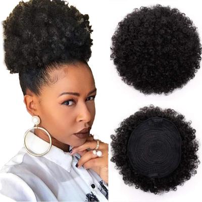 China SC05 Wholesale High Temperature Synthetic Fiber Bun Afro Curly Hair Bun Clip In Hair Extensions for sale