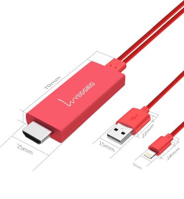 China Mobile Phone to TV 2021 Popular Products HDTV 4K Cable USB 8 Pin to HDTV and Lighting to HDTV Male to Male Cables for sale