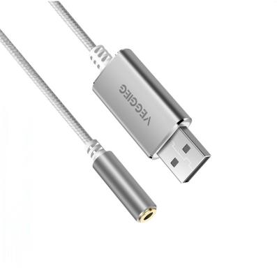 China Laptop low price hot sales external stereo sound card USB audio adapter for 3.5mm headphones for sale