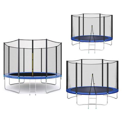 China Large Outdoor Round Stainless Steel Trampoline Kids Jumping Trampoline Bed With Basketball Frame for sale