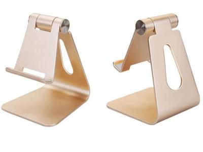 China Desktop Rotatable Golden Metal Stand Tablet Stand, Advanced 4mm Thickness Aluminum Stand for Mobile Phone and Tablet for sale