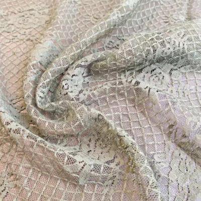 China 100%Elastic Nylon Knitted Gold Frivolous Cheap Bridal Order Fabric French Lace Fabric French Lace Fabric for sale