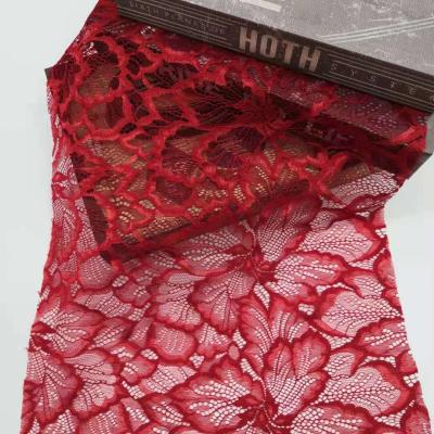 China Elastic 100%Nylon Knitted Lace Trim Embroidery Lace Fabric Frivolous Lace Fabric for sale