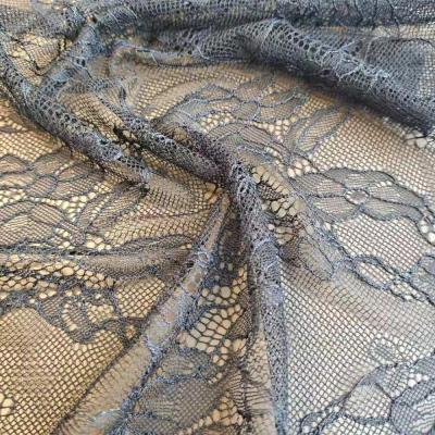 China 100%Nylon elastic knitted lace fabric polyester neck fabric table runner nylon frivolous lace fabric for sale