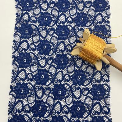 China Other 100%polyester knitted frivolous lace fabric royal blue african bazin lace fabric 3d lace fabrics for sale