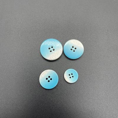 China Wholesale 4 Holes Base Customized Sewing Black And White Color Resin Shirt Buttons Recycled Plastic Buttons For Clothes for sale