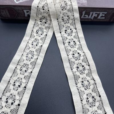 China Other Clothing Accessories Cotton Crochet Lace Trim Bowknots Lace Up Ribbon for sale