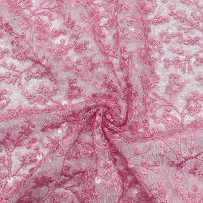 China Elegant luxury water soluble 3d Applique lace fabrics beaded sequin embroidery lace fabric for dress for sale