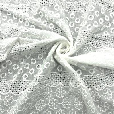 China Wholesale Water Soluble Embroidered Flower Lace Sewing Fabric White Lace Fabrics Dress Cotton Lace for sale