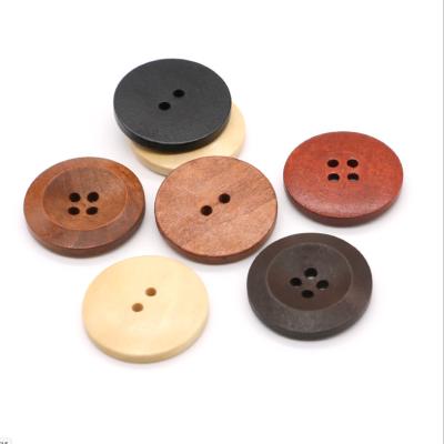 China Other Round 4 Holes Custom Button Round Environmental Natural Wooden Button Clothing Accessories Color Customized for sale