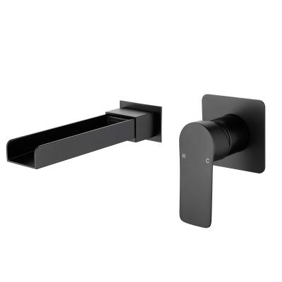 China Wholesale Single Bar Handleless Sliding in Wall Bathtub Faucet Hot Water Matte Black Basin Faucet and Cold for sale