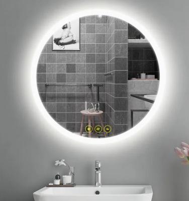 China Illuminated Wall Mounted Bath Touch Switch Mirror 24 Inch Round Smart Mirror Bathrooms Led Mirror With Light for sale