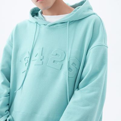 China Anti-pilling Logo Custom High End Embossed Hoodie For Men's Oversized Drawstring Sweatshirt 3d Printing Embossed Mens Hoodie for sale