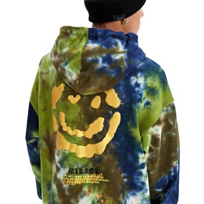 China New High Quality Customs Pullover Anti-wrinkle Streetwear Fashion Lightweight Tie Dyed Terry Fleece Oversized Hip Hop Men's Hoodies for sale