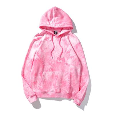 China Vintage Anti-Shrink Custom Color Apparel 300G Cotton Fleece Tie Dye Oversized Pullover Hoodie for sale