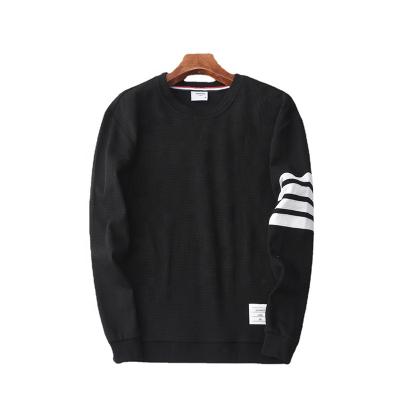 China High Quality Custom Classic Anti-Shrink OEM Sport Wear Knit Crewneck Waffle Sweatshirt Men for sale